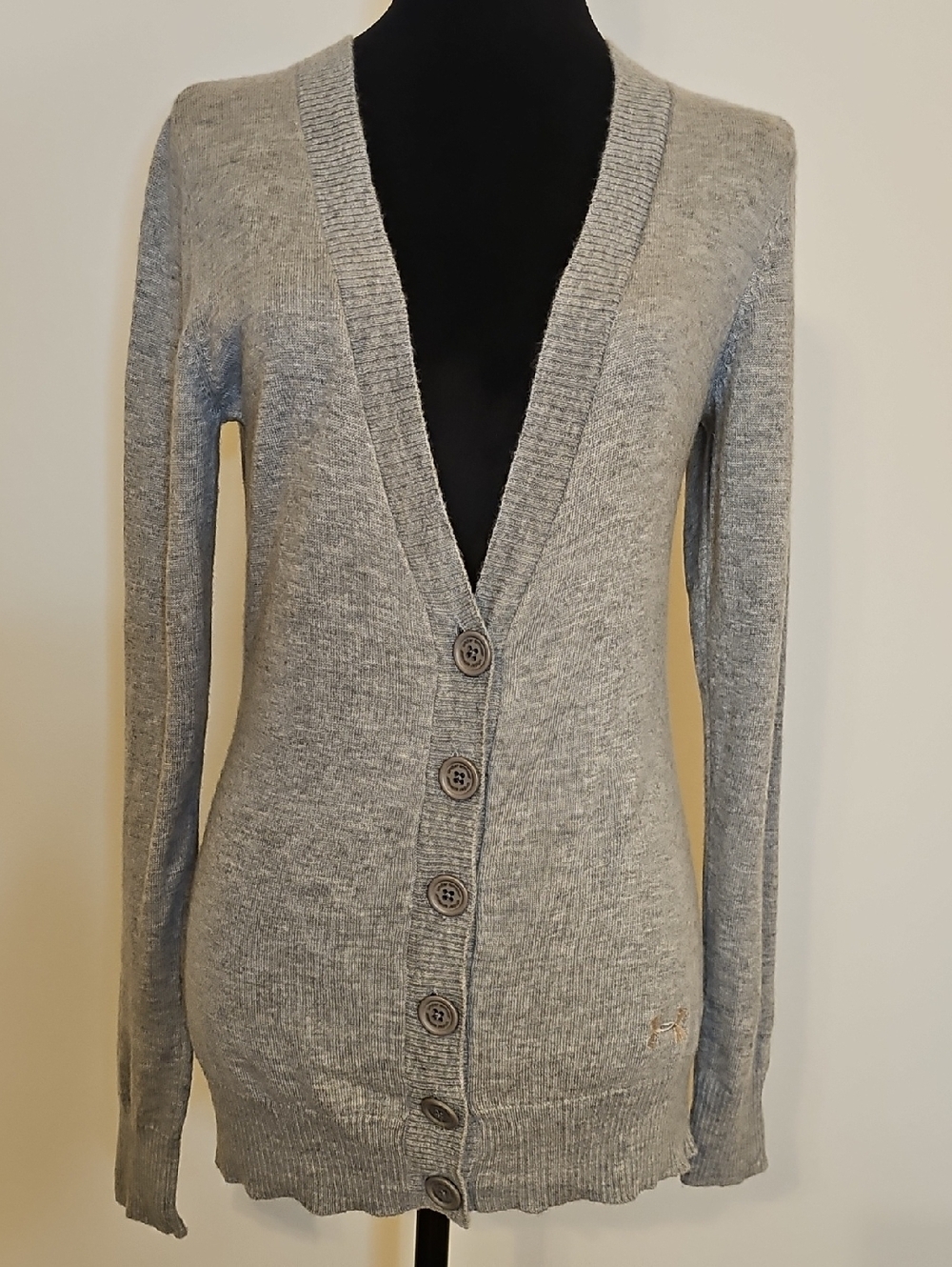 Under Armour Light Gray V-Neck Button Cardigan
